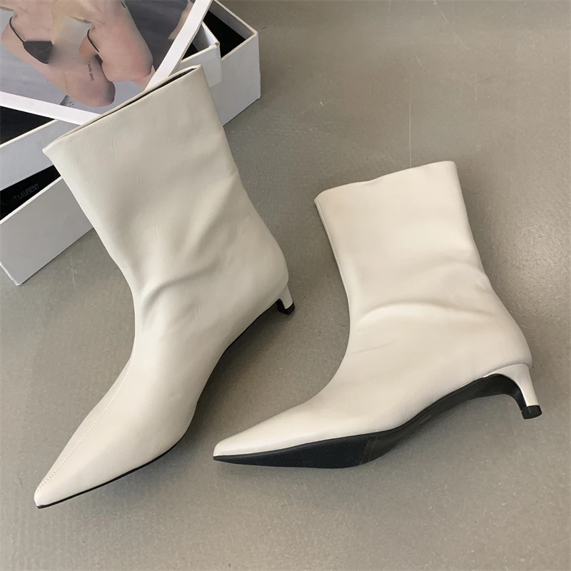 Eilyken Spring Autumn Pointed Toe Women Ankle Boots Thin Low Heels Ladies Shoes Casual Party Short Modern Botas Para Mujer ce3e