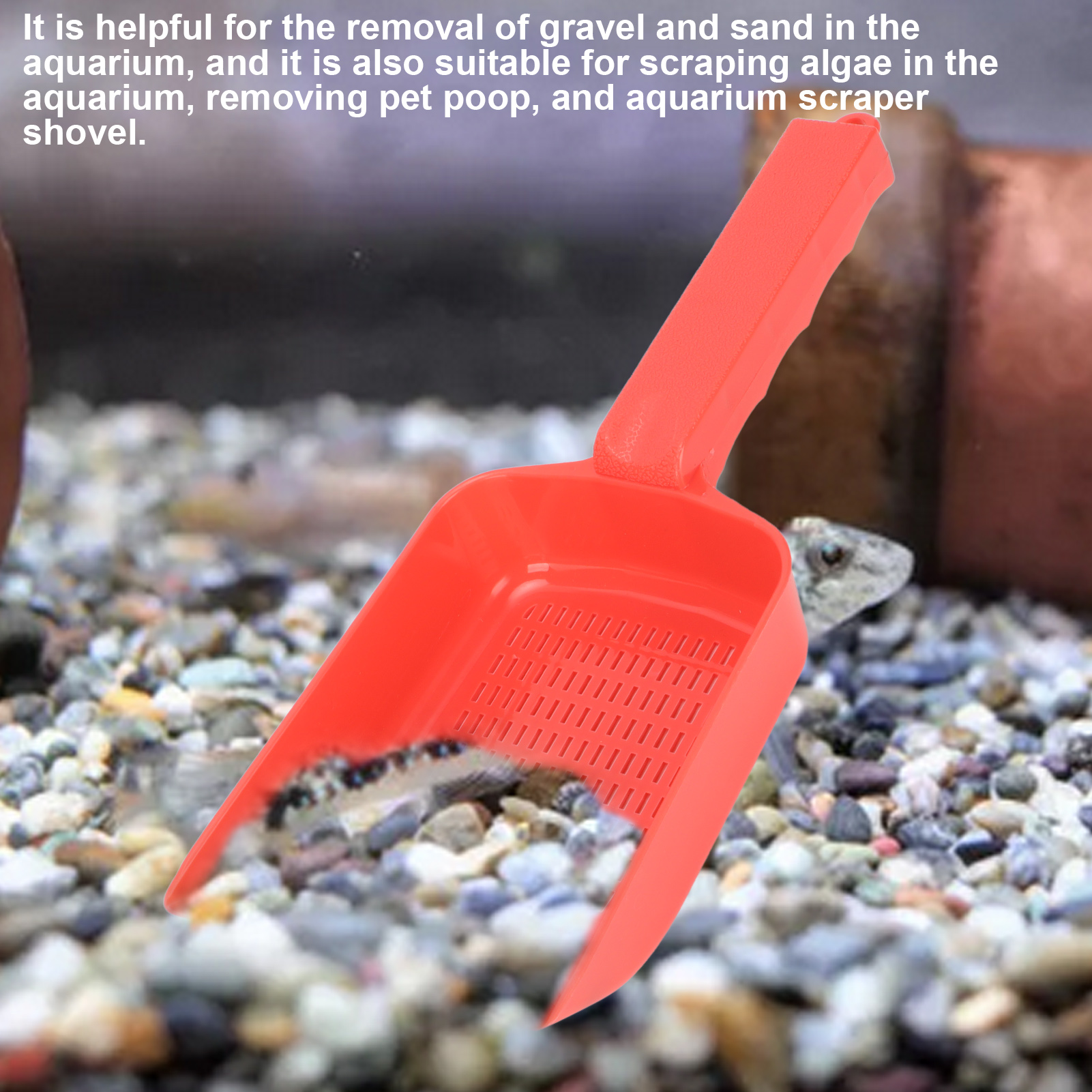 Gravel Sand Shovel Aquarium Sand Scooper Fish Tank Cleaning Tool Red For Home Garden Pool