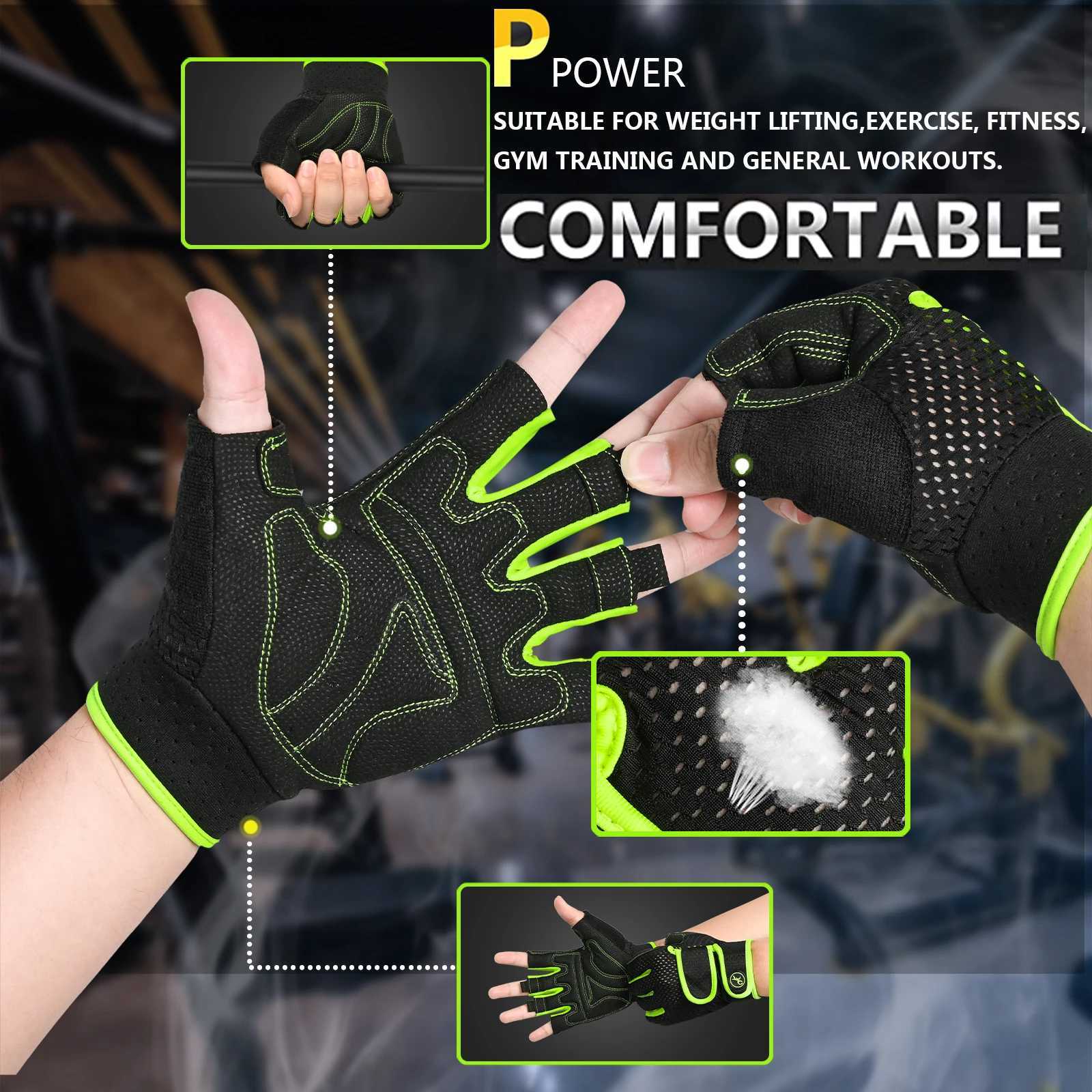 Gym Gloves for Men Women Weight Lifting Fitness Gloves Bodybuilding Training Workout Sport Exercise Gloves Spinning Bike Cycling Y240914