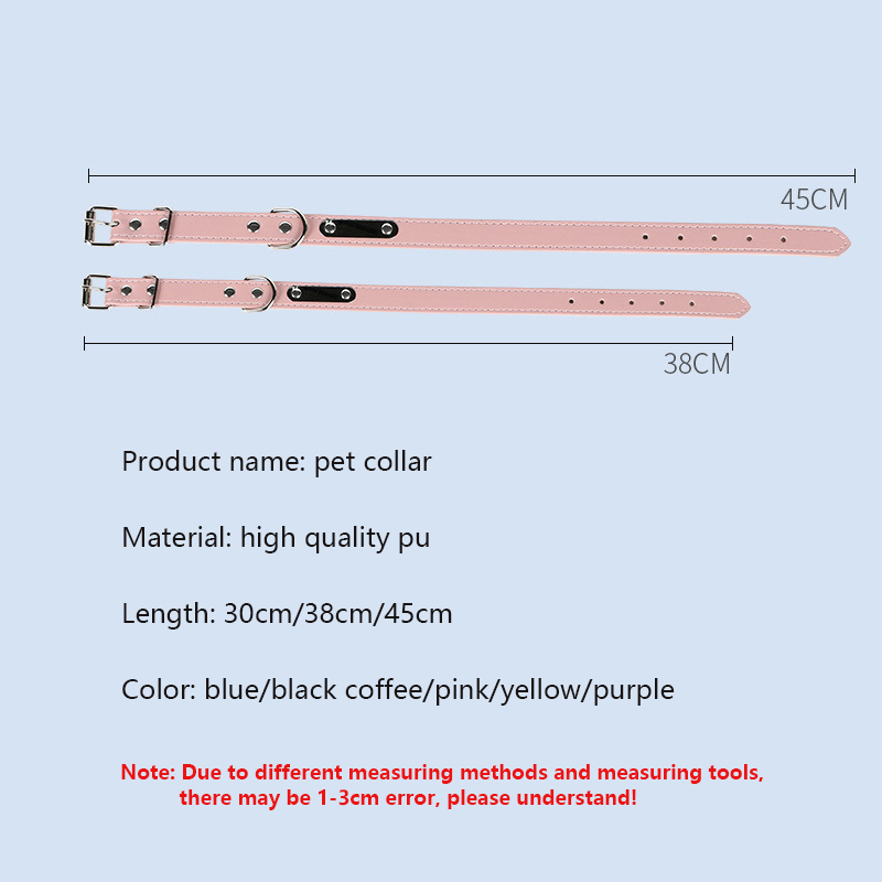 Personalized Custom Pet Collars Free Engraved Labels Leather Dog Collars Adjustable for Large, Medium & Small Dogs Accessories