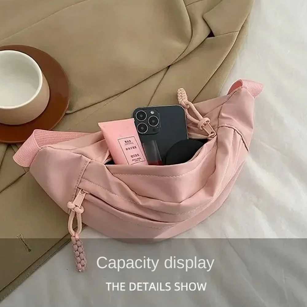 2024 Half Moon Womens Luggage New Oxford Cloth Large Capacity Cross body Bag Multi functional Waterproof Waist Bag Travel Z250407