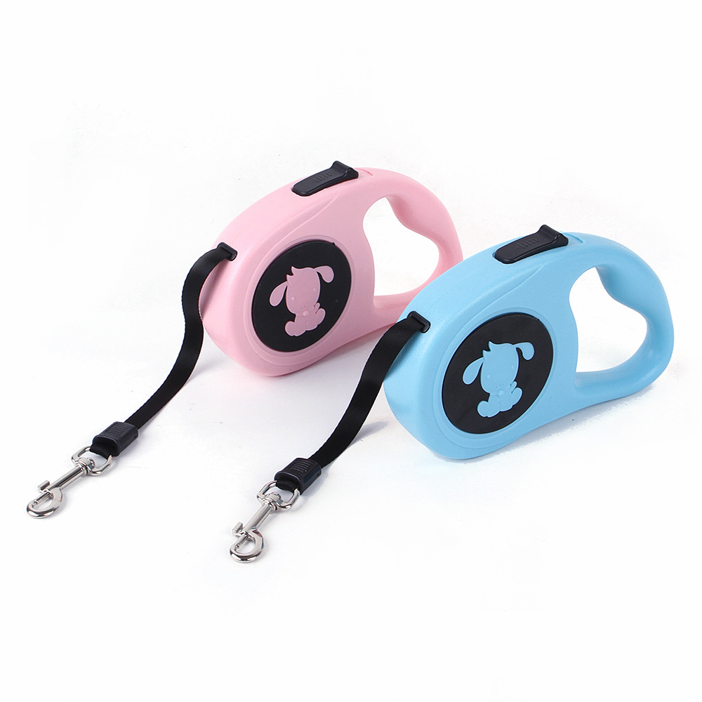 Pet Walking Leash with Anti-Slip Handle,Retractable Dog Leash, Strong Nylon Tape,One-Handed One Button Lock & Release for Dogs