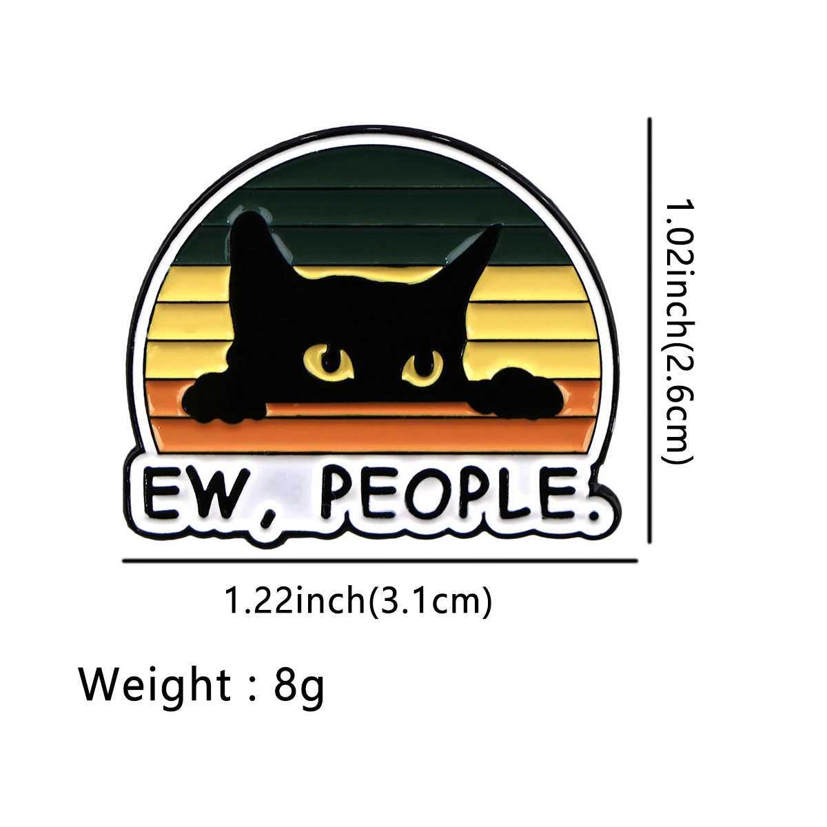 EwPeople Funny Black Cat Enamel Pin Brooches For Women Lapel Pins Badge on Backpack Costume Accessories Jewelry Vintage GiftX240914