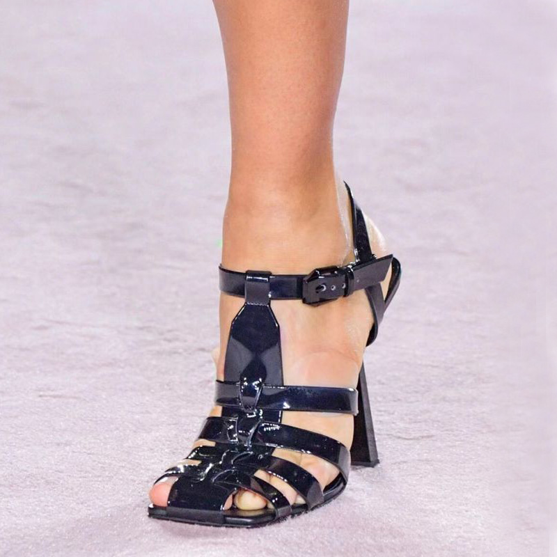 Brand Design Large Size 43 Luxury Women's Sandals 2022 New Rhinestone Ankle Party Wedding Show High Heels Women's Shoes
