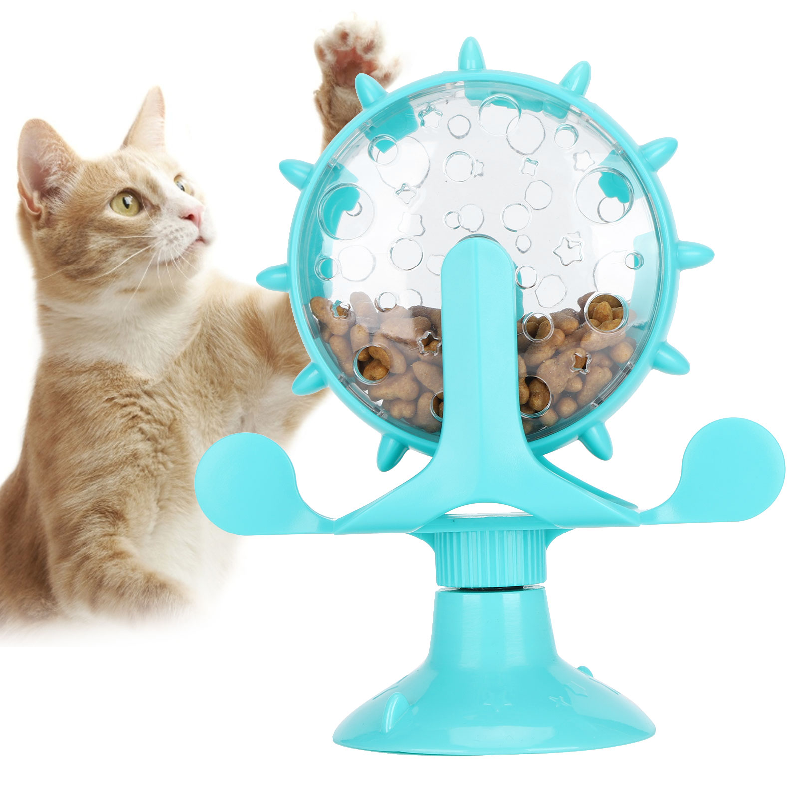 ABS Pet Cat Food Leakage Rotation For Windmill Educational Interactive Training Toy