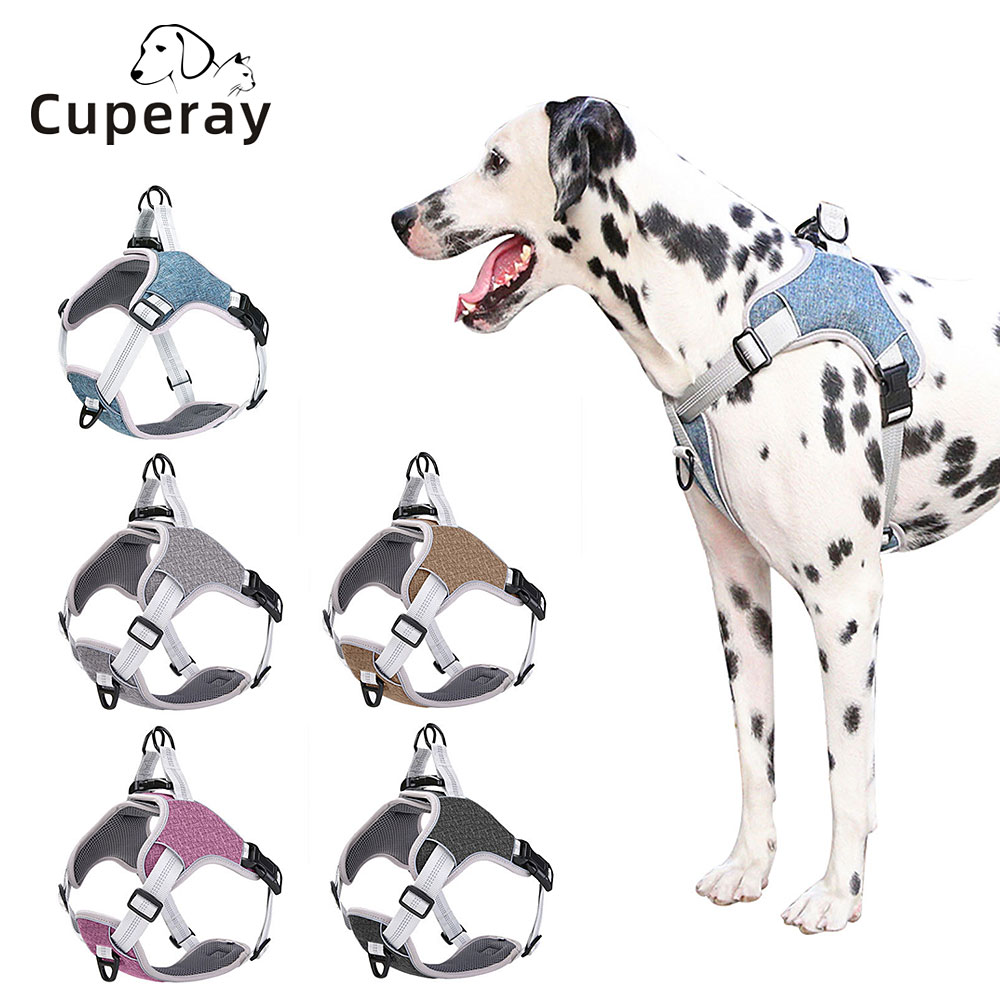 Adjustable Soft Reflective Vest Harness, Dog Harness for Large Dogs No Pull, Easy Control Handle Hooks, Easy To Put on &Take Off