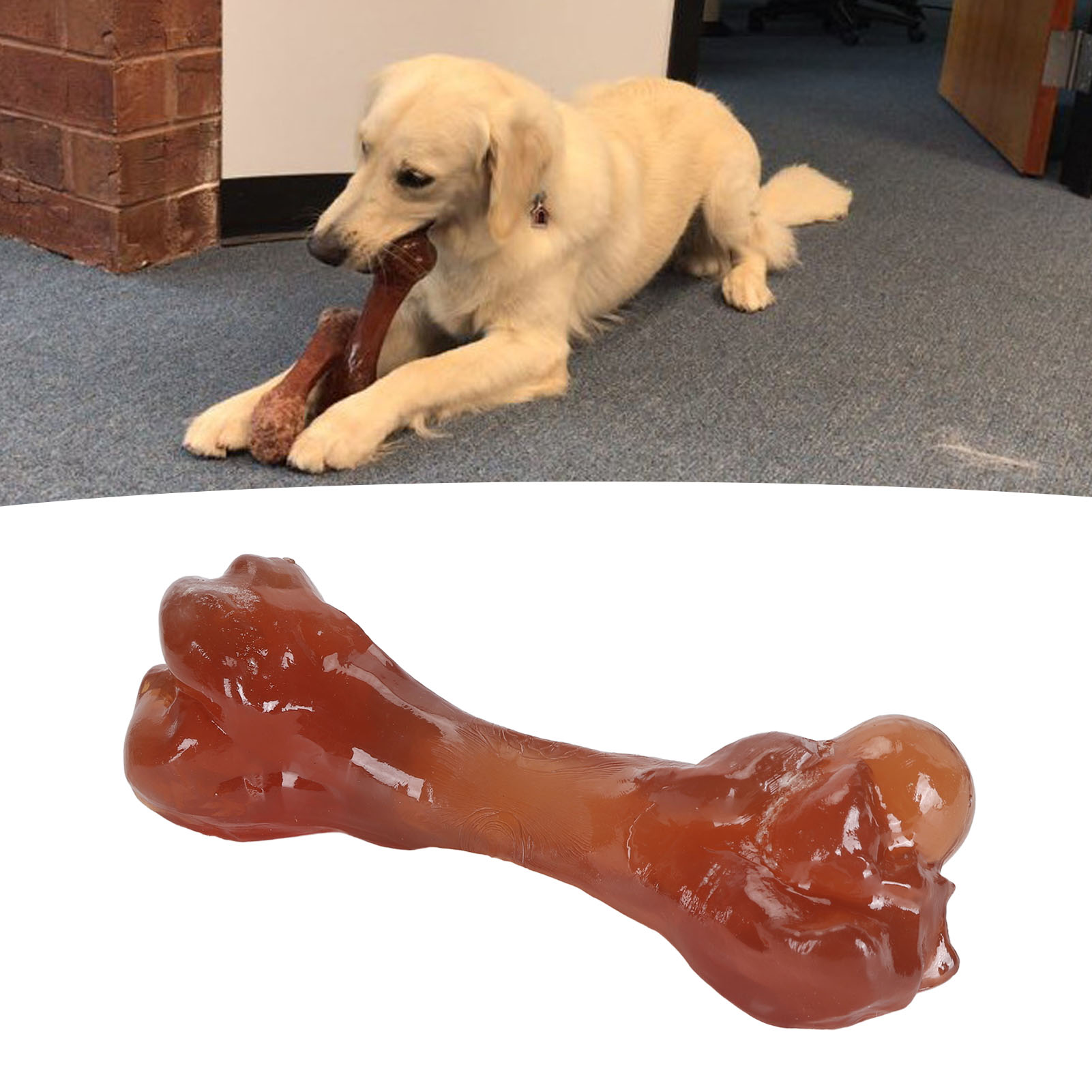 Bone Toy Simulation for Dogs, Bite Resistant, Teeth Grinding, Bacon Flavor Food, Chewing Toy for Small, Medium, Large Dogs