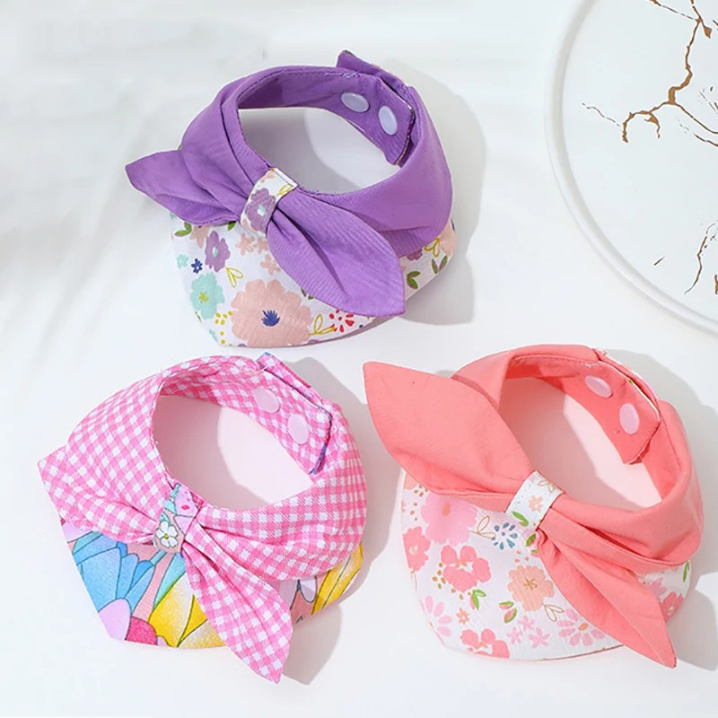 Cat Bib Cute Pet Saliva Scarf Pets Dog Cat Bowtie Pet Costume Adjustable Necktie Collar for Cats Small Dogs Grooming Accessories