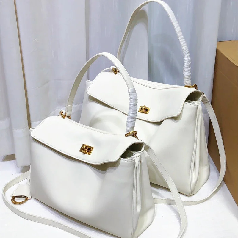27cm genuine leather womens bag large capacity soft top layer denim shoulders cross body highend fashion 240913 69ee
