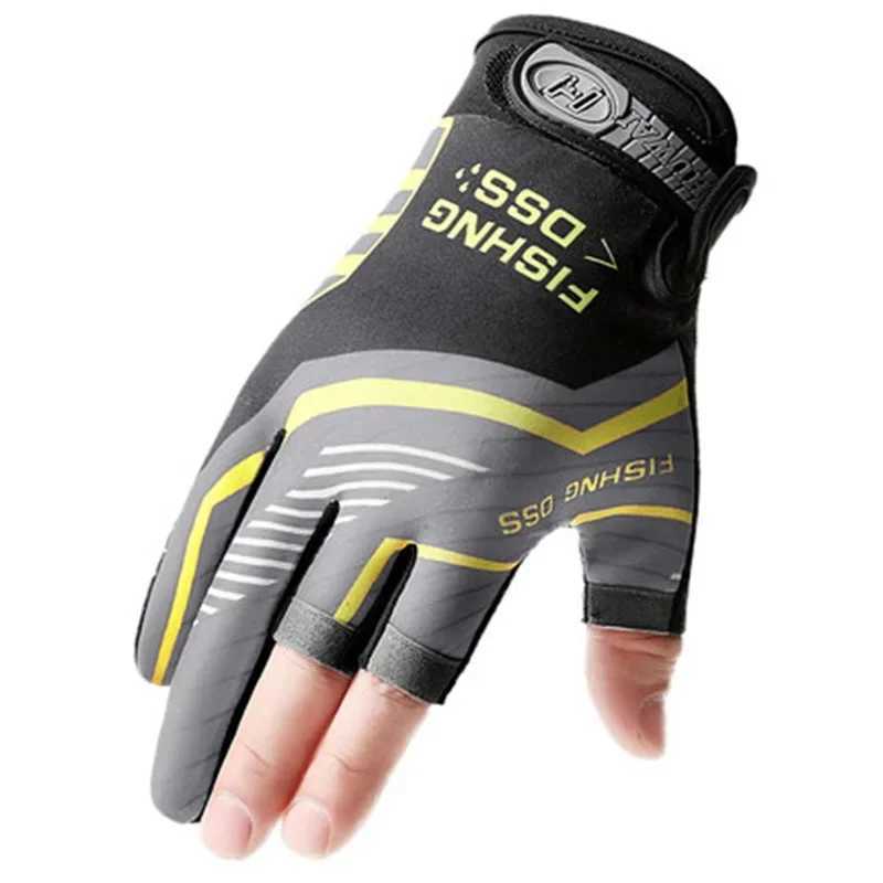 Fishing Cycling Gloves Men Summer Three Finger Cut Gloves for Fishing Sun Protection Male Anti-Slip Drive Breathable Thin Gloves Y240914