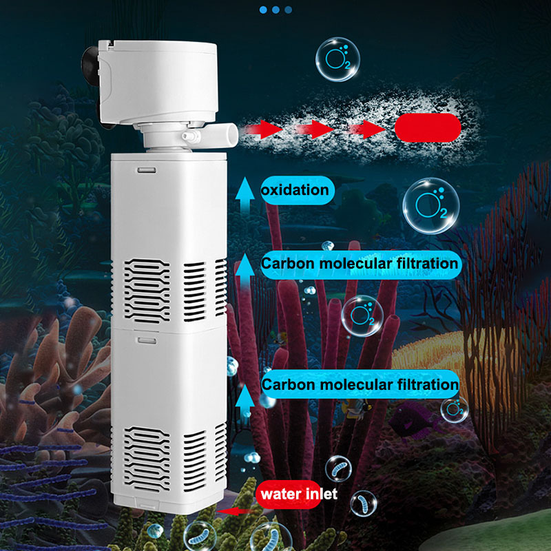 4 in 1 Aquarium Filter Pump Silent Fish Tank Submersible Air Oxygen Aerator Aquarium Water Changer Pump Wave Maker 220v AC R23