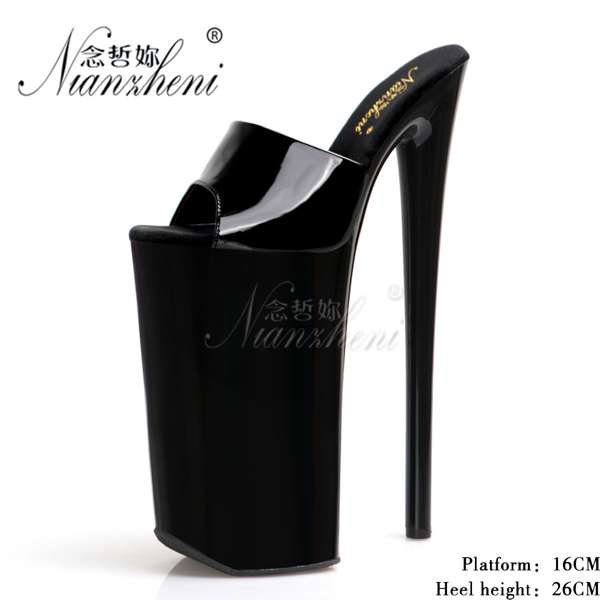 Women's Exotic Slippers Platform Models Stripper Heels Peep Toe 26cm Sexy Fetish 10Inch Gothic Shoes Strip Pole Dance Cross Dres