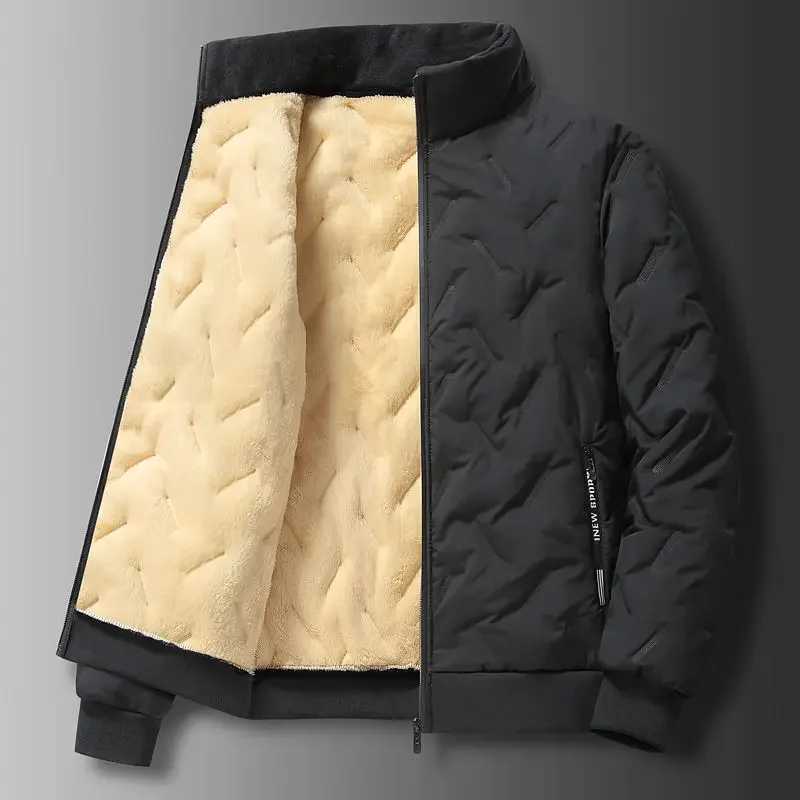Parkas outdoor clothing novel mens apron casual mens down jacket sheepskin apron provides Korean style heavy-duty elegant heat W240914