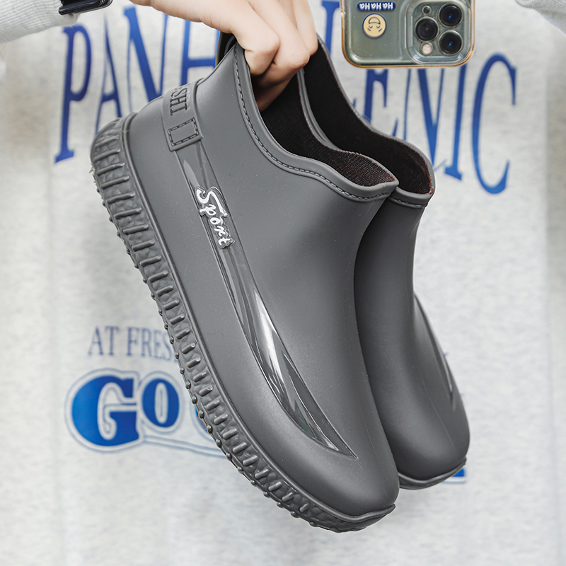 Brand Mens Rain Boots Chef Shoes Fishing Shoes Casual Waterproof Comfortable Trend Non-slip Strong Wear-resistant Boots High Top
