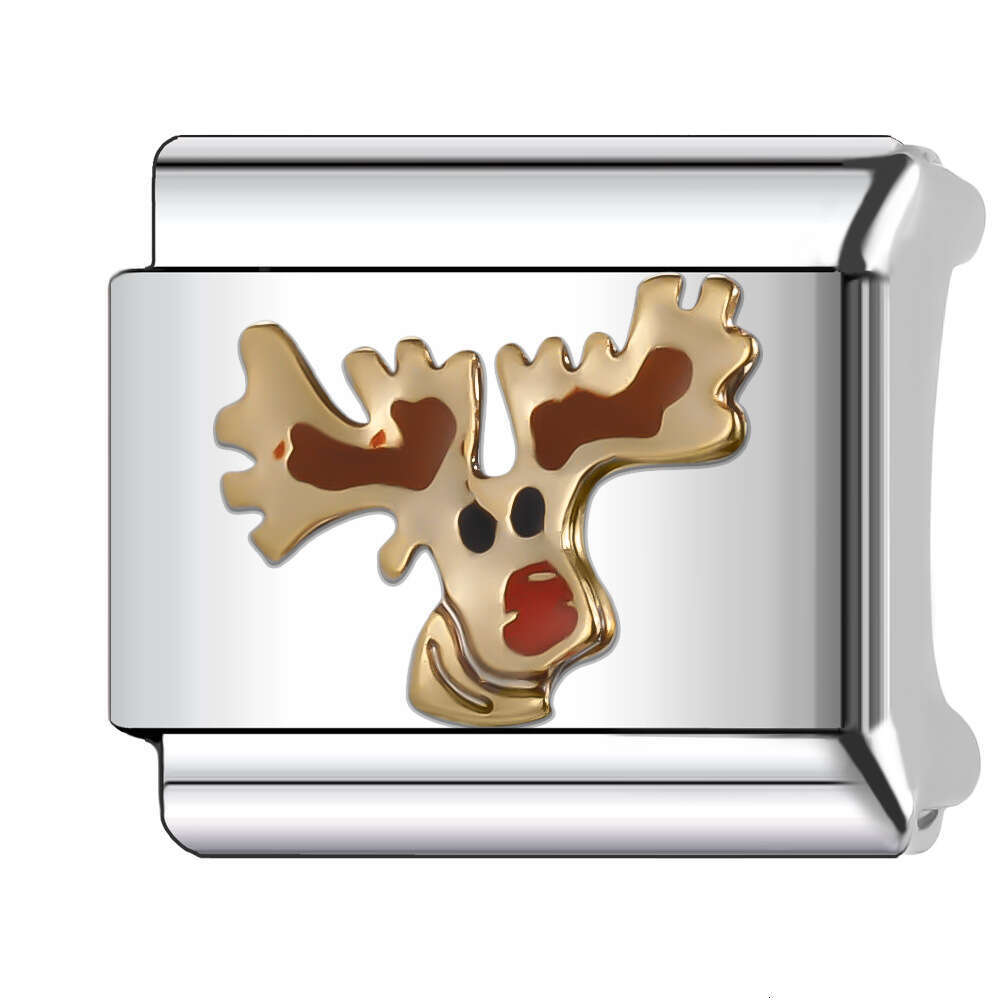 New Women's Gift shine crown Bead Italian Charms Links Bangle Beads Fit 9mm Stainless Steel Bracelet Making DIY For Women Fashion Jewelry