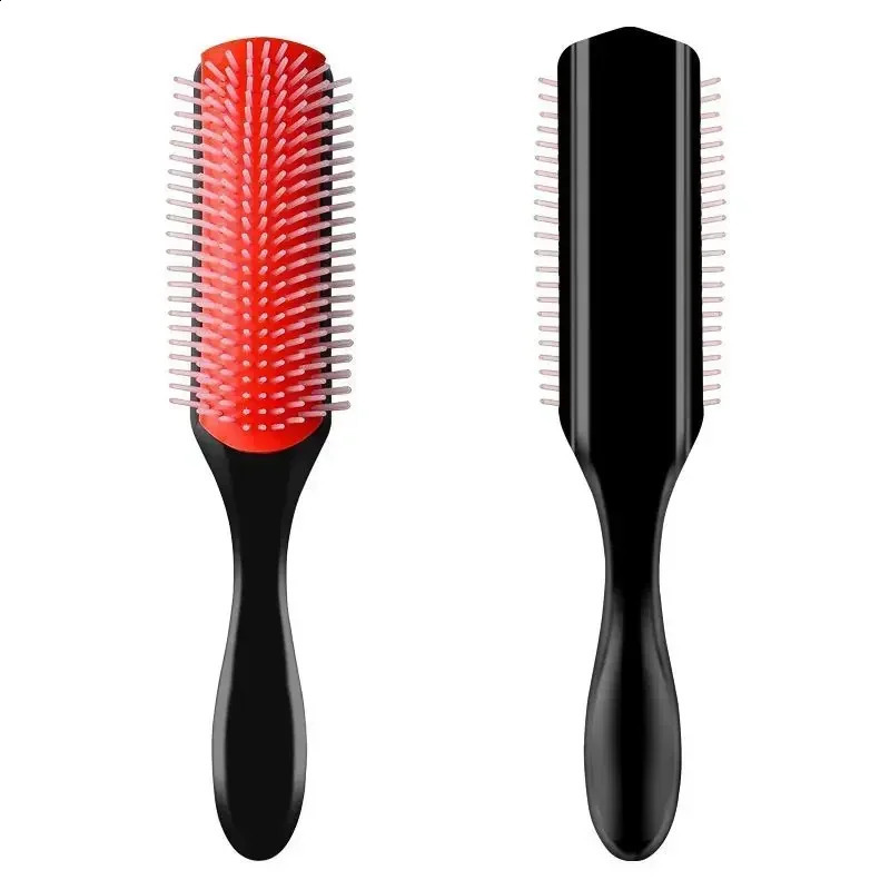 9Rows Detangling Hair Brush Detangler Hairbrush Scalp Massager Straight Curly Wet Comb Styling Tools 240911