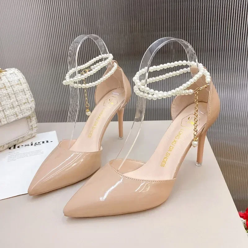 Women Heels 2024 Summer Ladies Shoes on Sale Fashion Buckle High Heels Pointed Toe Women's Pumps Shallow Dress Party Stilettos