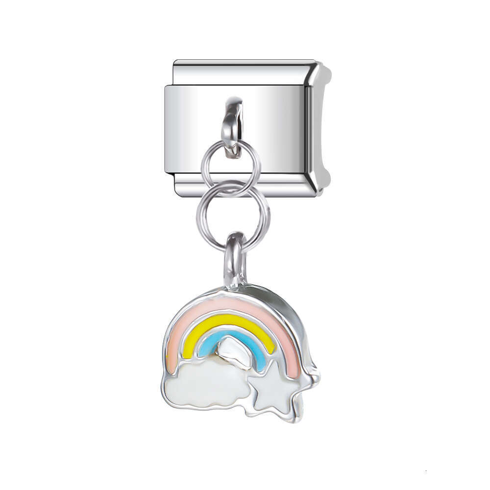 New Women's Gift Lipstick bag crown Bead Italian Charms Links Bangle Beads Fit 9mm Stainless Steel Bracelet Making DIY For Women Fashion Jewelry