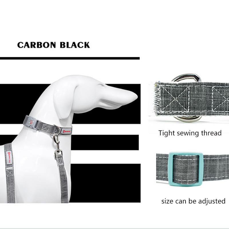 Pet Dog Collar Adjustable Bamboo Fiber Low Carbon Environmental Protection Material Dog Collar Soft and Breathable Cotton Linen