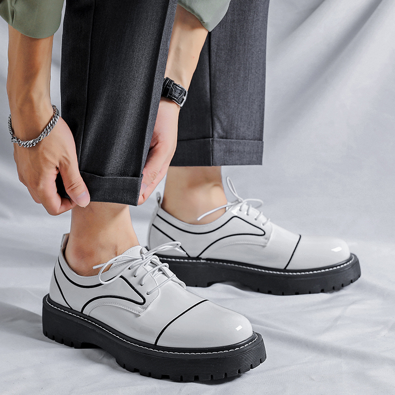 Luxury Brand Oxford Shoes Men Thick Sole Leather Shoes Mirror Black Business Formal Men Shoes Lace Up Gentlemen's Wedding Shoes