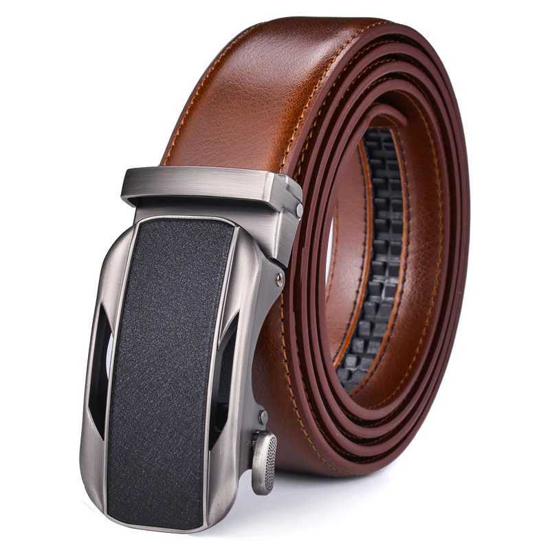 Ratchet Dress Genuine Leather Belts for Men with Automatic BuckleX240914