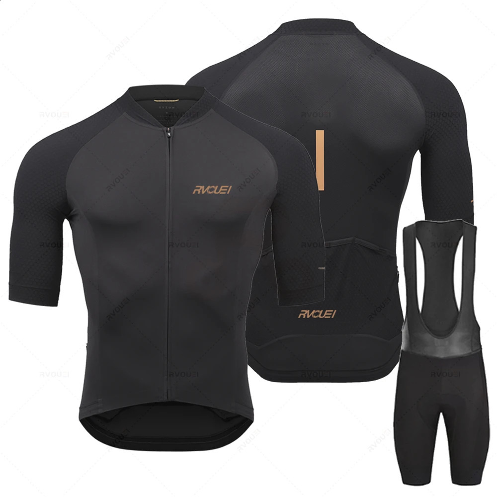 2023 Rvouei Cycling Jersey Set Summer Short Sleeve Breathable Mens MTB Bike Clothing Maillot Ropa Ciclismo Uniform Suit 240910