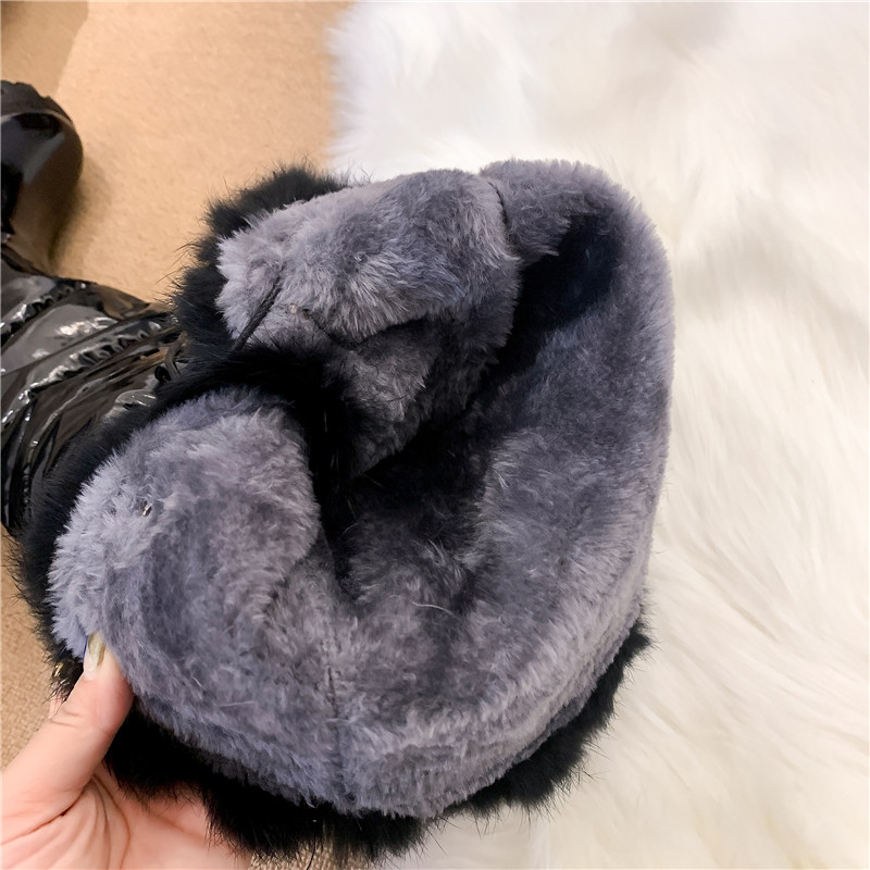 High Black Snow Women Waterproof Down Over the Knee Boots Female Fur Warm Plush Winter Shoes Long Boot Ladies a43a