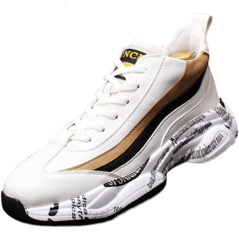 Autumn Korean Trend Casual Men's High-Top Sports Running Shoes Zhongbang Boots Versatile Board Design Dad's Trendy Short