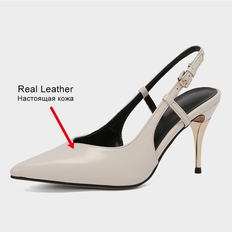 2025 new Size JOZHAMTA 34-43 Women Leopard Cone Heel Sandals Real Leather 2025 Ins Pointed Toe Sgback Buckle Summer Party Office Lady 4e1a