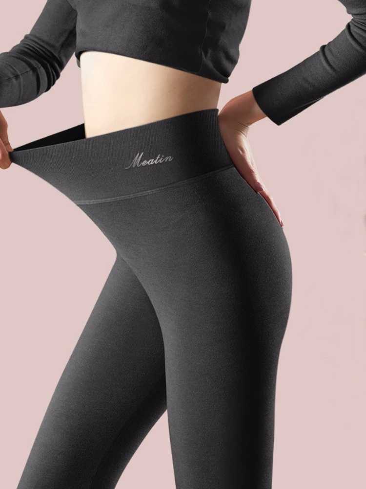 Leggings Warm Sexy Thick Woman Clothing Female Pants Casual Spandex 2023 Winter Solid Black Sporty Bodycon Office Lady ClothesX240914