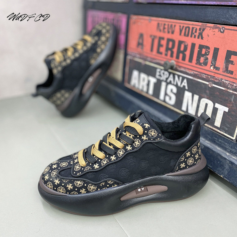 2025 new Men Sneakers Chunky Soft Sole Running Fashion Casual Microfiber Leather Breathable Height Increased Platform Board Shoes 0ea9 053f