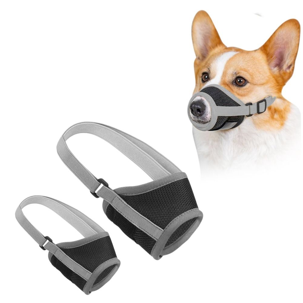 Comfortable Mesh Dog Muzzle Soft Fabric Prevent Biting Dog mouthpiece Allows Panting and Drinking Adjustable Strap Pet mask