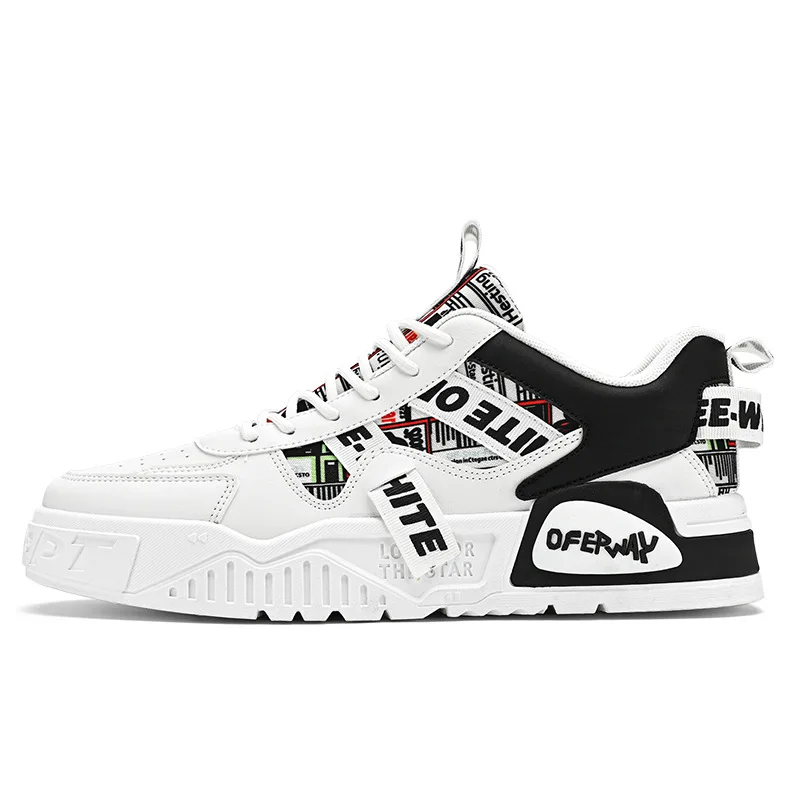 Men's Shoes Summer 2024 New Trendy Sporty Casual Versatile Board Shoes Breathable Increased Height Small White