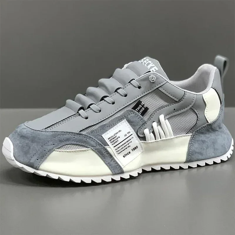 Men Sneakers Summer Mesh Moccasins New Lace-up Leather Sports Four Seasons Casual Running Shoes Men's Comfortable Forrest Gump Shoe 6452 's