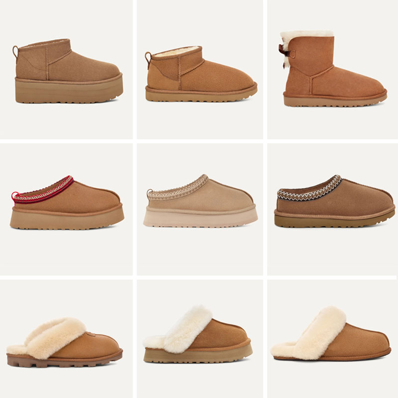 10A designer Snow boots womens australia tasman slippers mustard tazz platform mini Boot chestnut shoes australie slides fluffy sheepskin fur leather women
