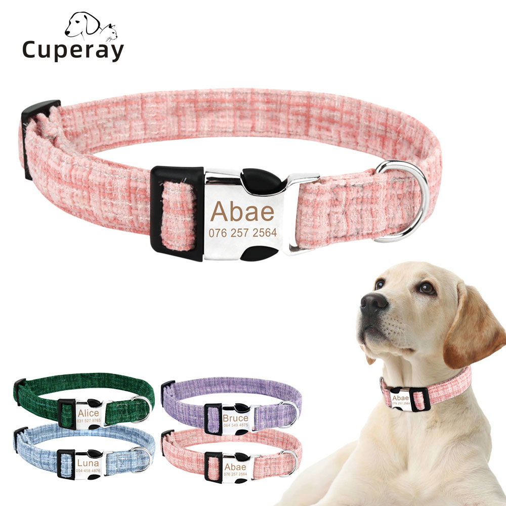 Personalized Dog Collars Custom with Pet Name and Phone Number Collars with Metal Buckle for Small Medium Large Dogs Cat Product