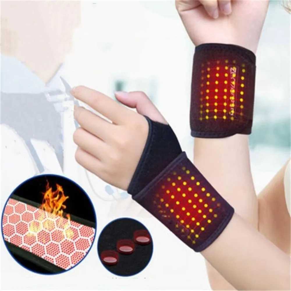 Wrist Support 1 Pair Tourmaline Self-Heating Wrist Brace Sports Protection Wrist Belt Far Infrared Magnetic Therapy Pads Braces Arthritis Pain z240913