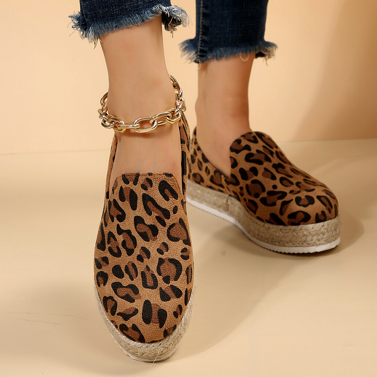 New Woman Flat Chaussures Femme Zapatos De Mujer Women's Platform Casual Shoes Solid Color Breathable Wedge Espadrilles