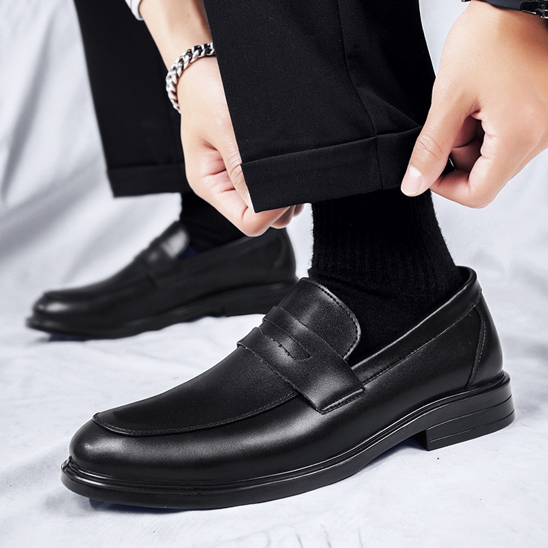 CYYTL Mens Black Shoes Dress Leather Loafers Casual Work Office Business Summer Platform Outdoor Designer Luxury Wedding Ankle