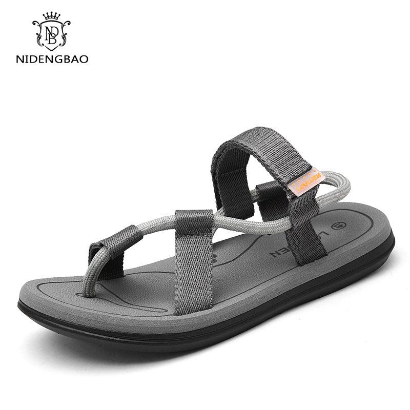 Summer Beach Shoes Men Sandals Roma Leisure Big Size 45 Men Flip Flops Clip Toe Dual-purpose Sandal Male Soft Shoes Couples