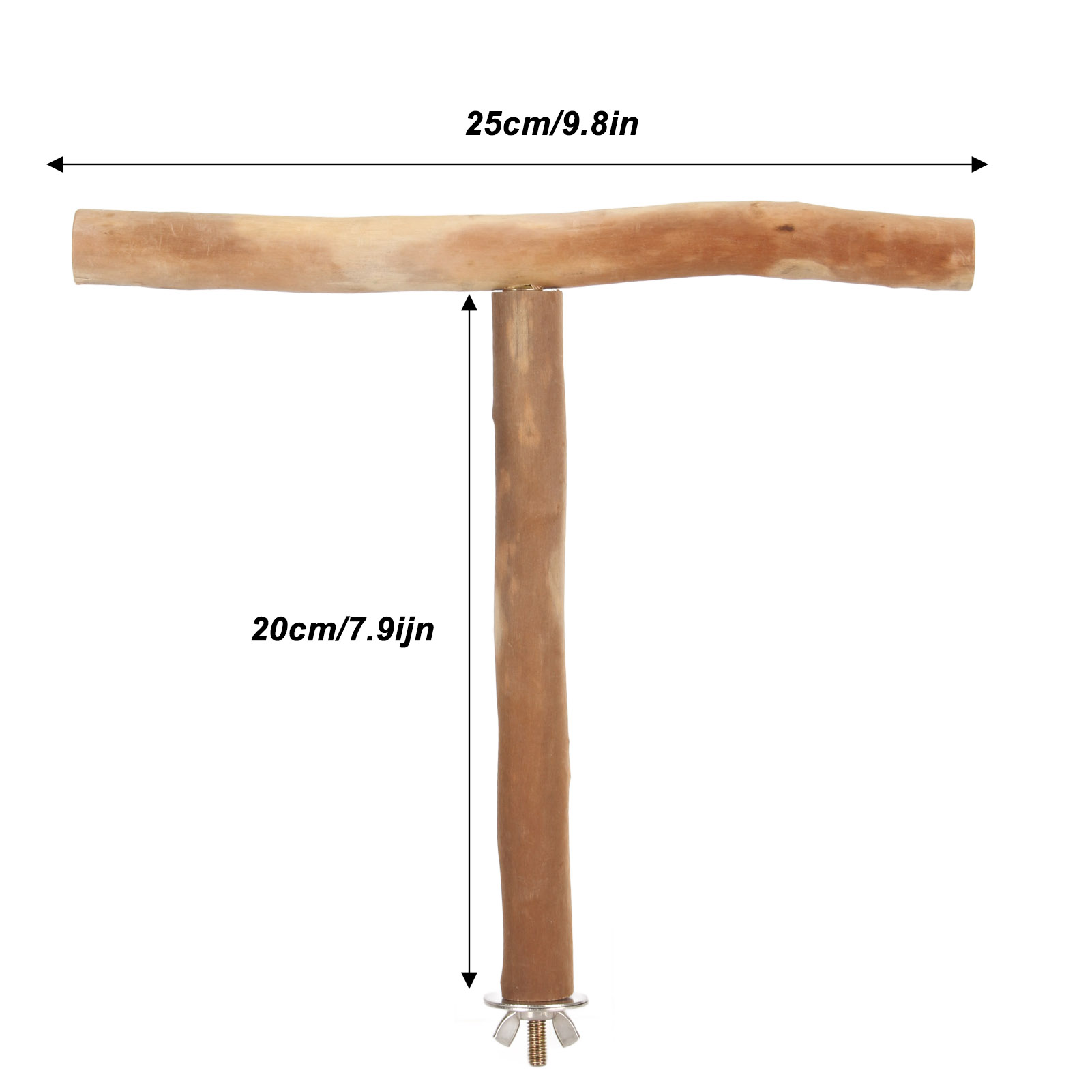 T Shaped Wood Bird Perch Fun Paw Grinding Chewing Exercising Relieve Boredom Wooden Parrot Stand For Bird Cage