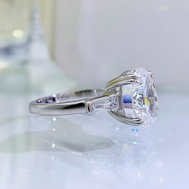 Oval Cut Moissanite Eternity Ring | Sterg Sier Engagement Band for Women