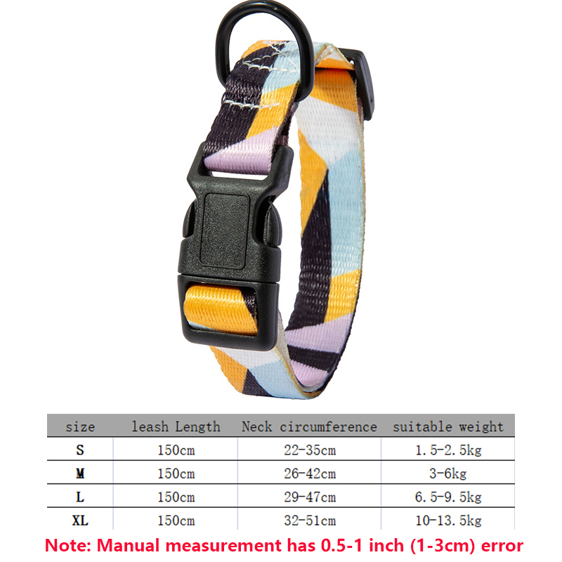 Polyester Dog Collar with Bohemia Floral Tribal Geometric Patterns - Ethnic Style Collar Adjustable for Small Medium Large Dogs