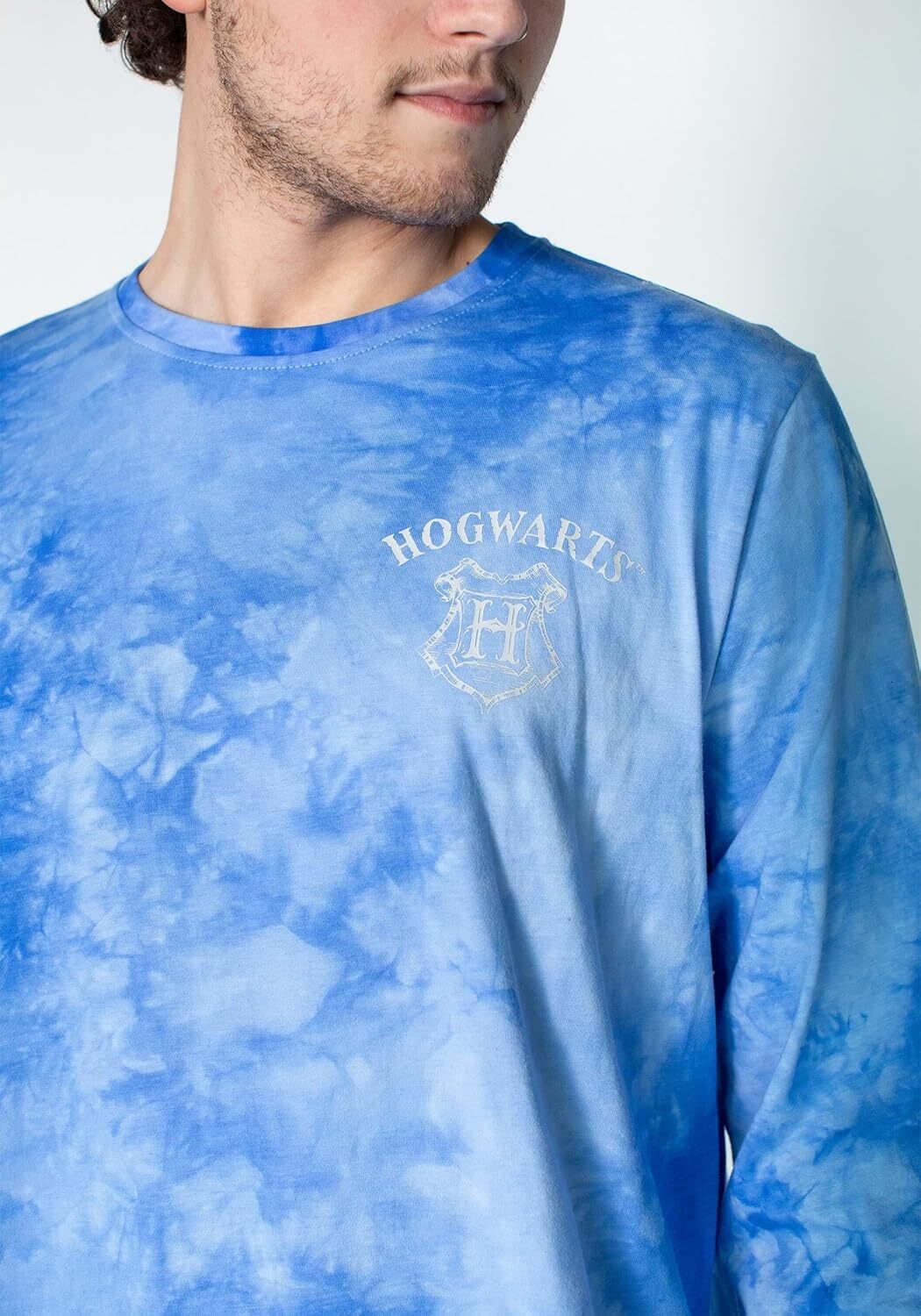 Men Adult Ravenclaw Tie Dye Long Sleeve Cakeworthy T-Shirt Mens crew neck sweater