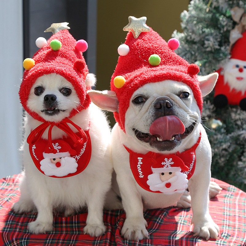 Pet Cat Dog Christmas Hat Cartoon Cosplay Dress Up Party Cute Costumes Small Dogs Cats Party Outdoor Outfits Pet Supplies
