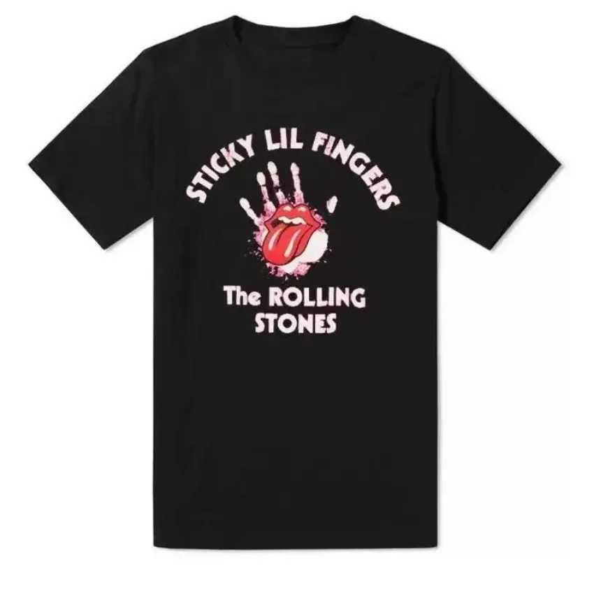 2024 Rolling Stone Printed Mens T-shirt Womens Cotton Hip Hop Super Large Band T-shirt Short Sleeve T-shirt Street Clothing Top T-shirt CL240913