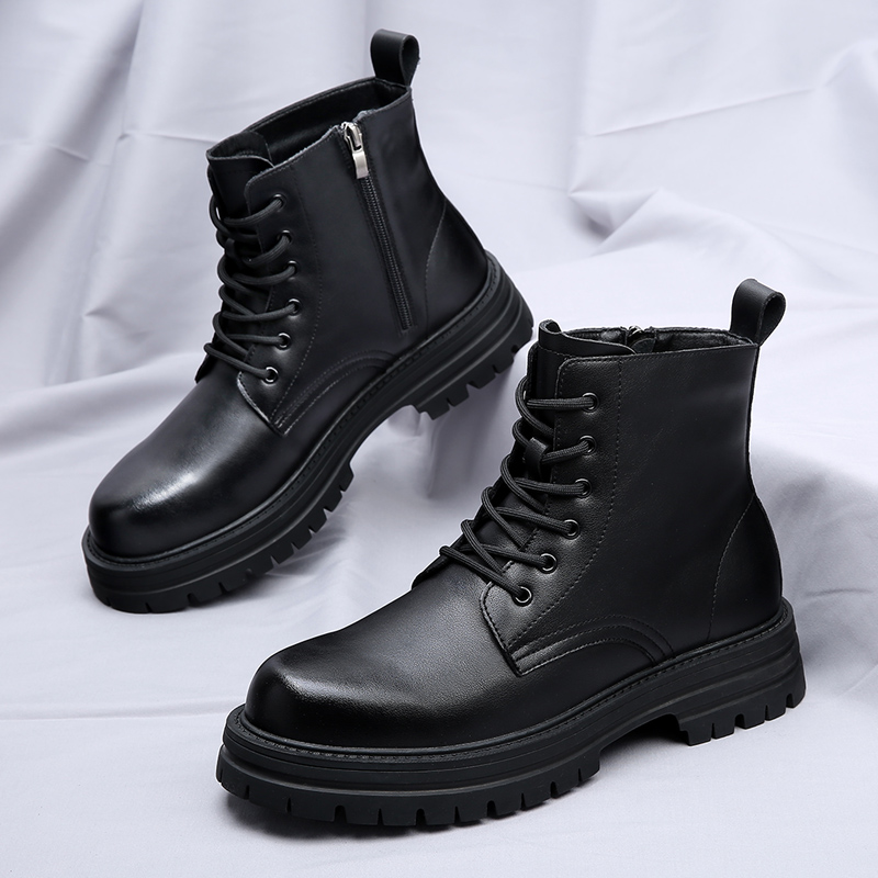 Men's Boots High-top Fashion Zipper Boots New Motorcycle Boots Outdoor Ankle Boots Luxury Brand Men Casual Boot
