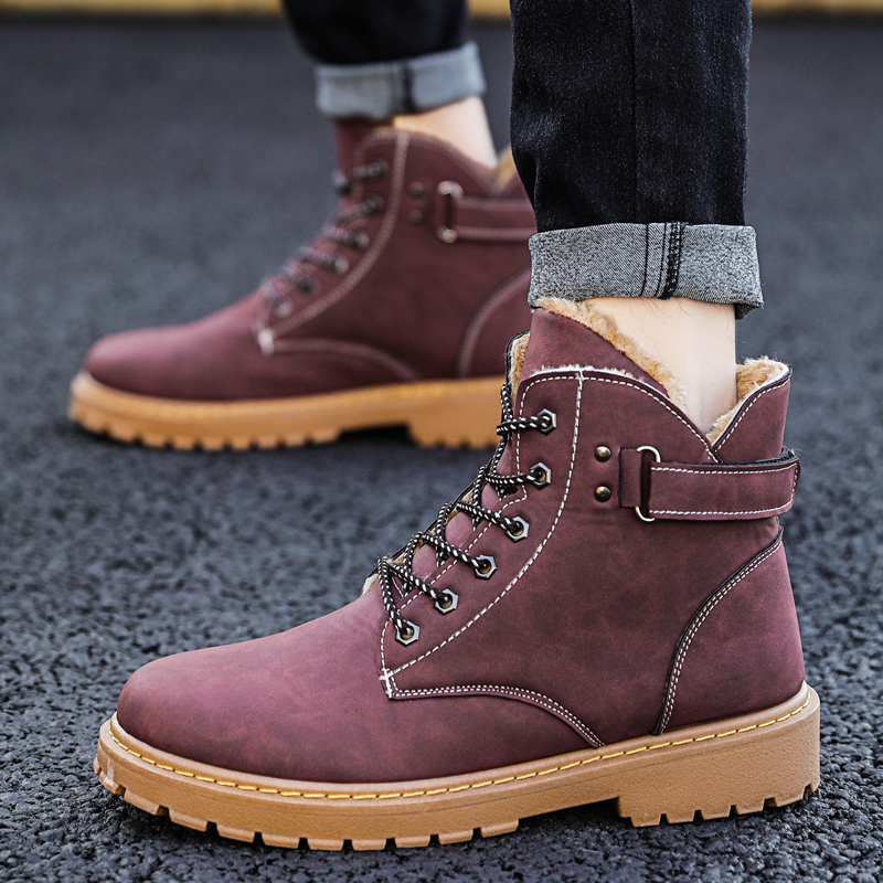 Men Boots New Men's Cotton Shoes Winter Fashion Shoes Men Snow Boots Plush Thickened Comfortable Outdoor Walking Shoes boots men