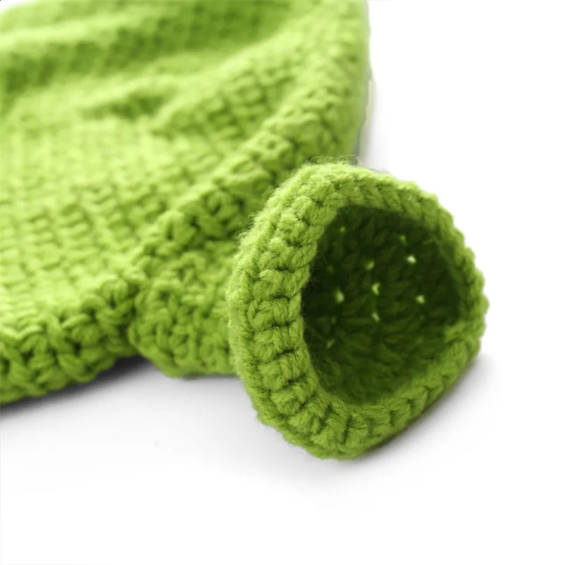 Monster Shrek Hat Wool Winter Knitted Hats Green Party Funny Beanie Skullies Cap for Women Men Pure Handmade y240906