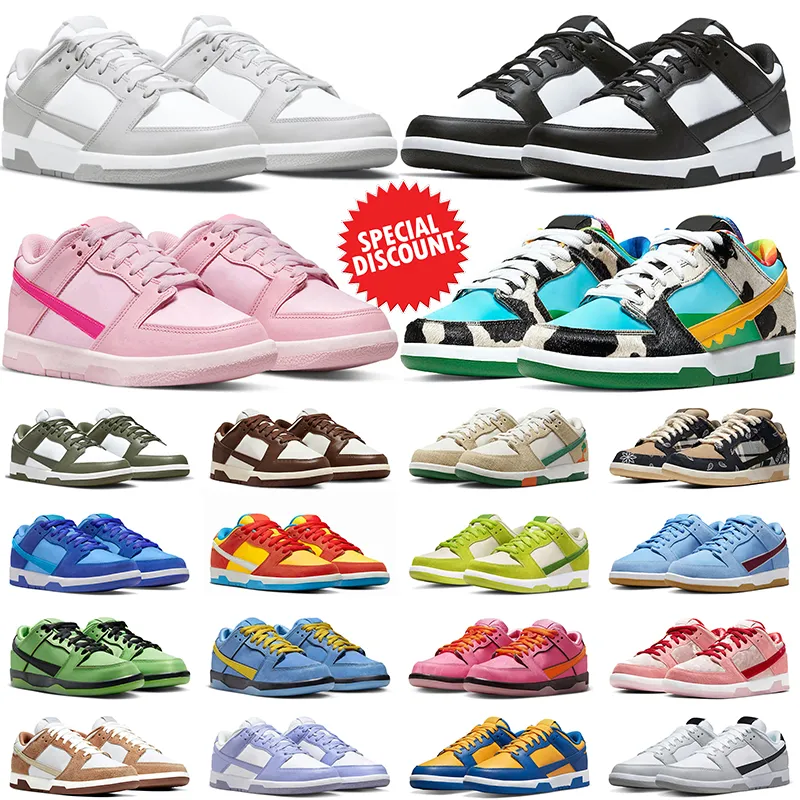 With Box Designer Running Shoes for Men Women White Black Panda Triple Pink Grey Fog Womens Sneakers Mens Trainer Sports Sneakers